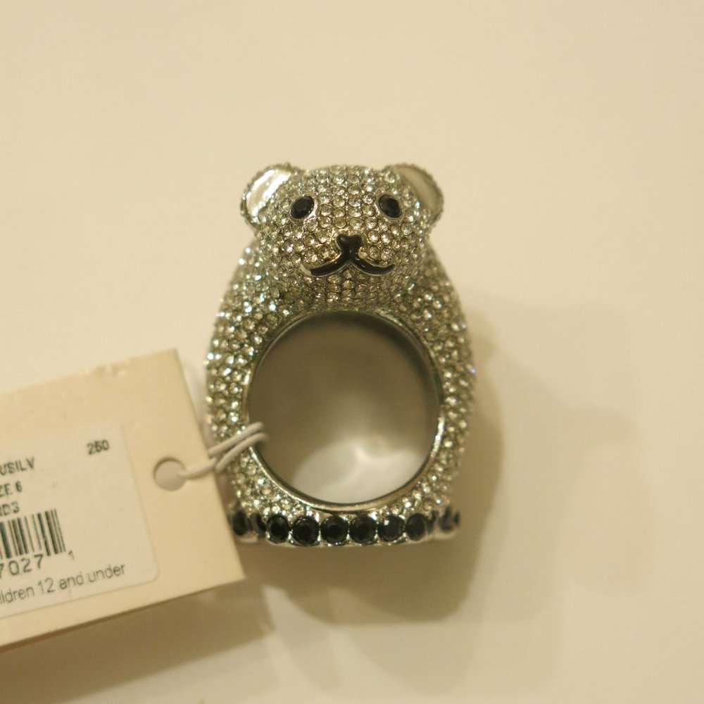 Kate Spade Arctic Friends Polar Bear Pave Ring Size 6 BNWT